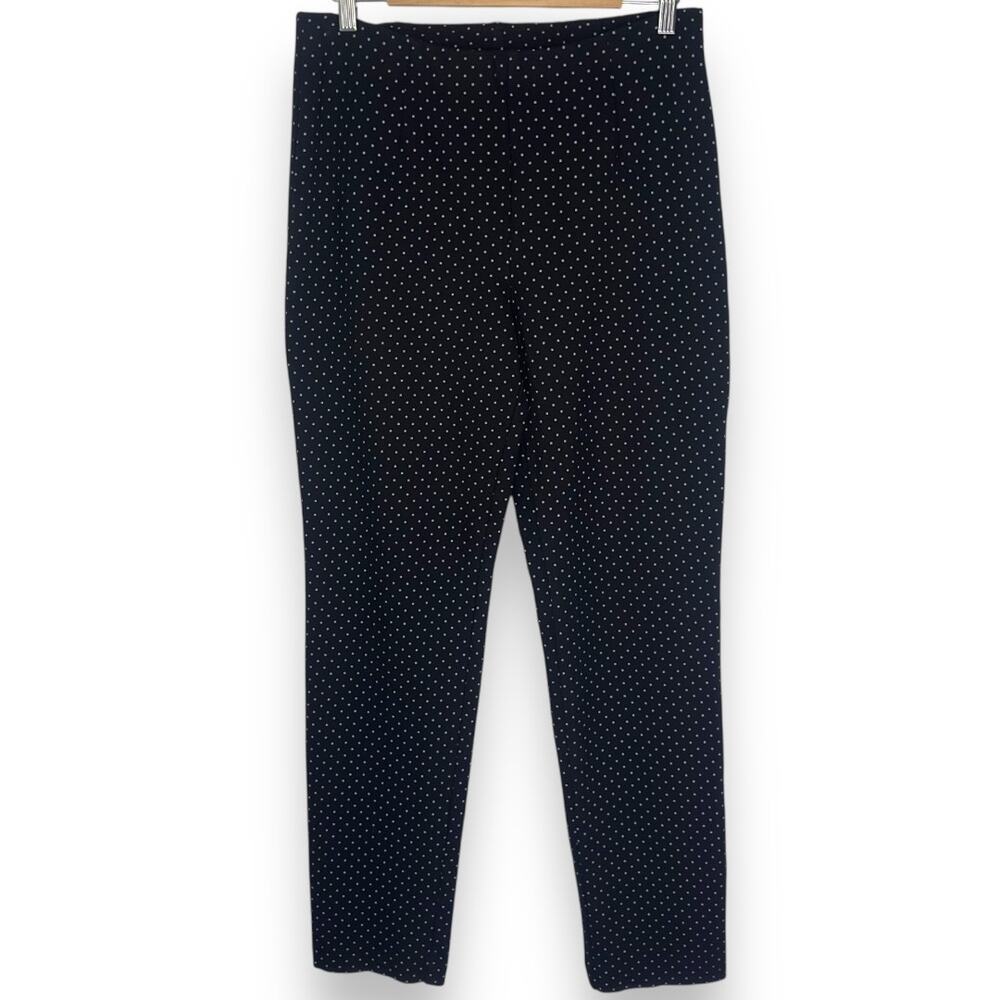 J. Jill Women's Slim Leg Ponte Knit Pants Size MT Black Polka Dot Stretch Pant - Picture 9 of 9
